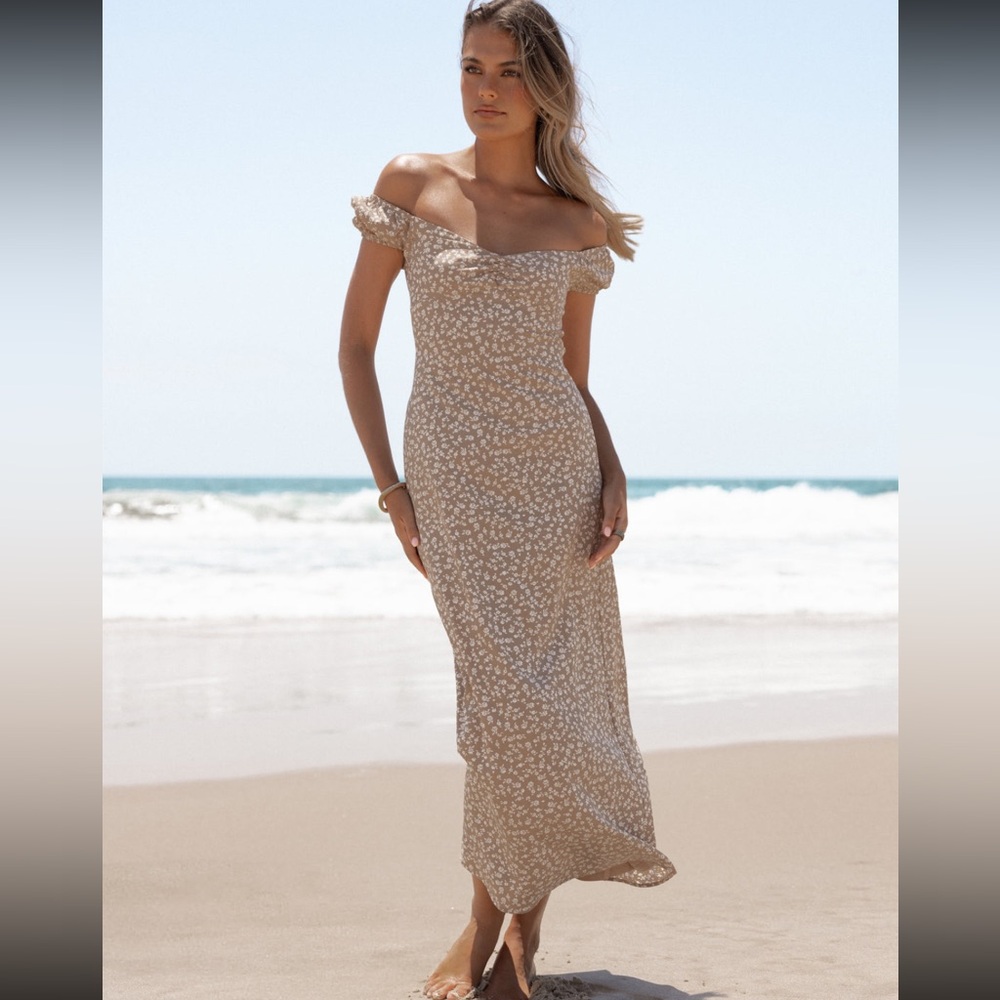 Petal and Pup Maxi Dress in Beige XS